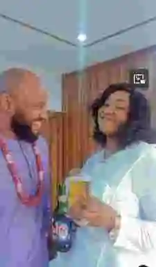 Pastor Yul Edochie And Second Wife, Judy Austin Celebrate Valentines Day With Alcoholic Beer