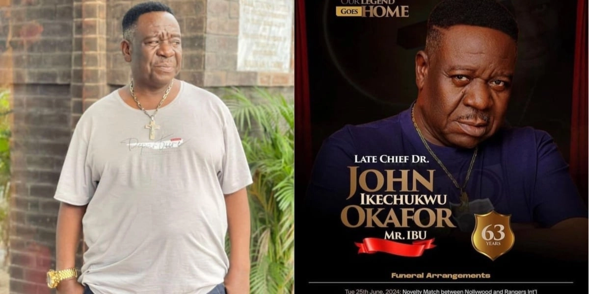 Mr Ibu’s funeral arrangement banner surfaces online