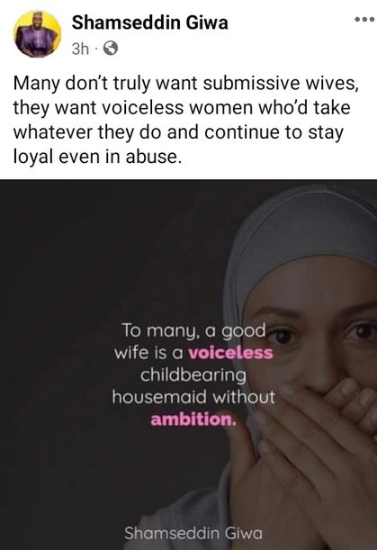 Many Men Don’t Truly Want Submissive Wives, They Want Voiceless Women That Would Stay Loyal In Abuse - Nigerian Marriage Therapist Says
