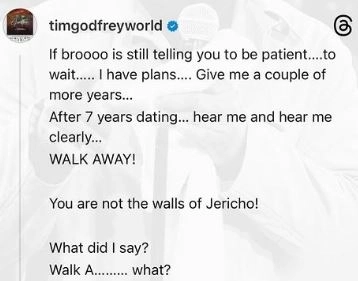 Walk Away From Any Man Who Asks You To Wait For Him After Seven Years Of Dating - Gospel Artiste, Tim Godfrey, Advises Ladies