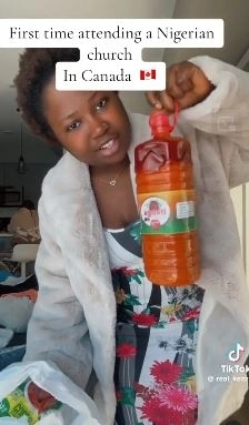 Lady Shares Video Of What She Received After She Attended A Nigerian Church In Canada For The First Time