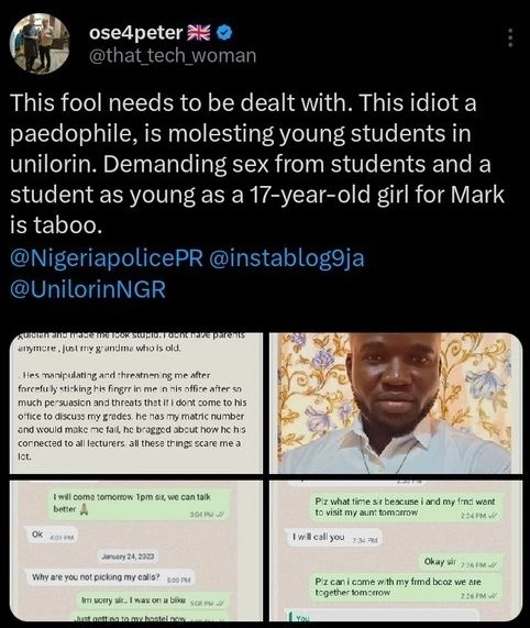 UNILORIN Expels Postgraduate Student Over Alleged S3xual Assault Of Undergraduates And Admission Seekers