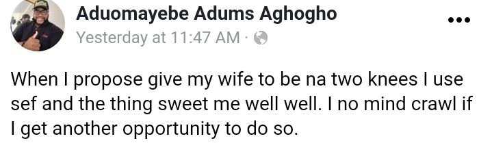 Someone Said He Lost The Respect He Has For Me Because I Knelt To Propose To My Wife-to-be - Nigerian Man Says